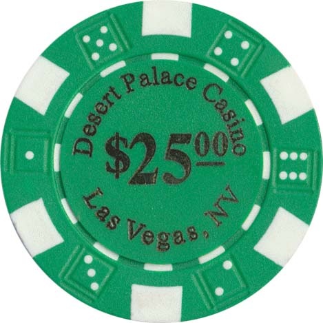 11.5Gram Desert Palace Casino Poker Chip In Various Denominations Set Of 25 $25