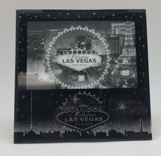 Las Vegas Sign Glitter Frame - Spinettis Gaming Supplies