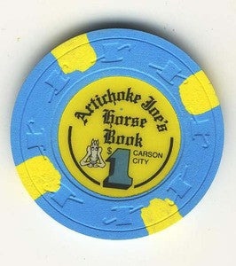Artichoke Joe's Horse Book Casino Carson City Nevada $1 Chip 1980