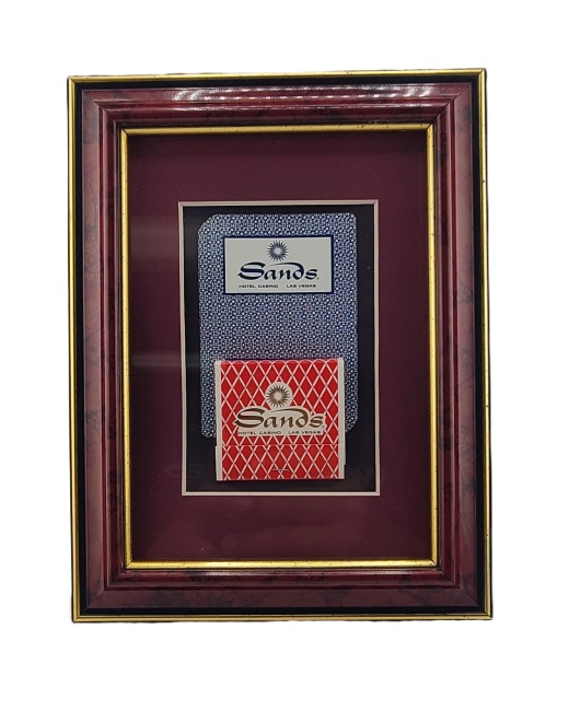 Vintage Casino 7 X 5 Frame Sands Las Vegas Card And Matchbook