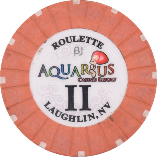 Aquarius Casino Laughlin Nevada Roulette Ii Orange Chip 2009