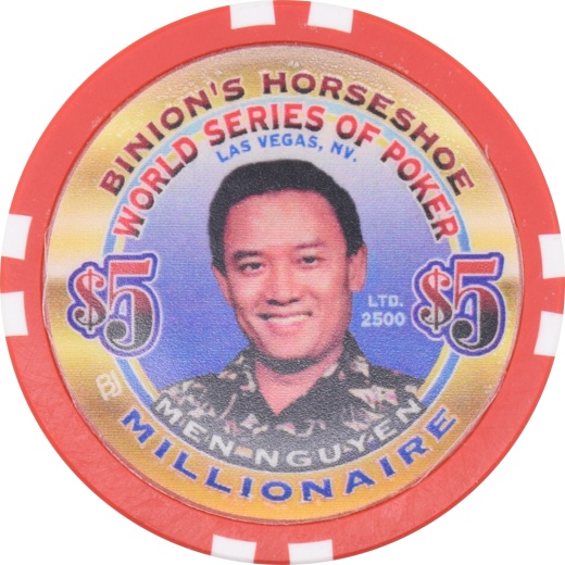 Horseshoe Club Casino Las Vegas Nevada $5 Wsop Men Nguyen Millionaire Chip 2002