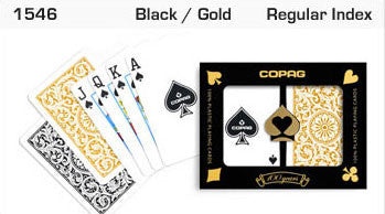 Copag 1546 Black/Gold Bridge Size 2 Deck Setup