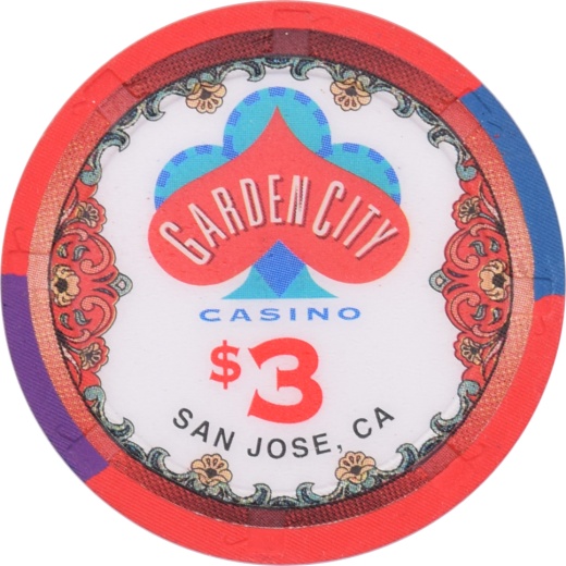 Garden City Casino San Jose California $3 Rhc Chip