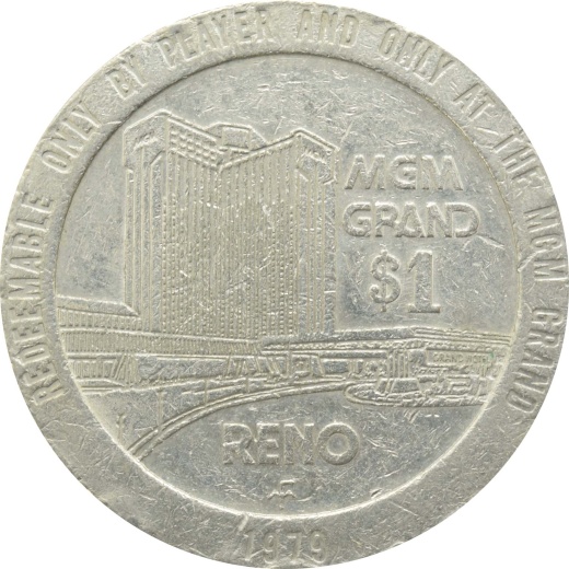 1979 MGM Grand Casino Reno Nevada $1 Token