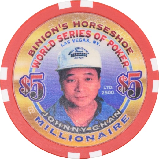 Horseshoe Club Casino Las Vegas Nevada $5 Wsop Johnny Chan Millionaire Chip 2002