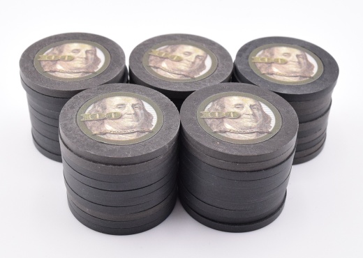 Benjamin Franklin $100 Set Of 50 Poker Chips