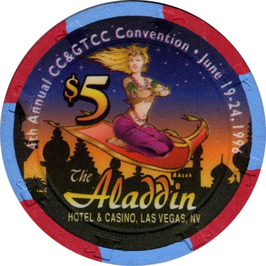 Aladdin Casino Las Vegas Nevada $5 Ccgtcc 4Th Convention Chip 1996