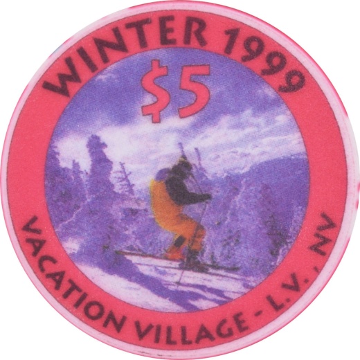 Vacation Village Casino Las Vegas, Nevada $5 Chip Winter 1999 - A Rare Casino Souvenir