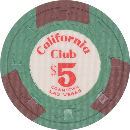 California Club Casino Las Vegas Nevada $5 Chip 1963
