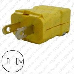 Hubbell Hbl5866vy Ac Plug Nema 1-15 Male Polarized Valise Yellow