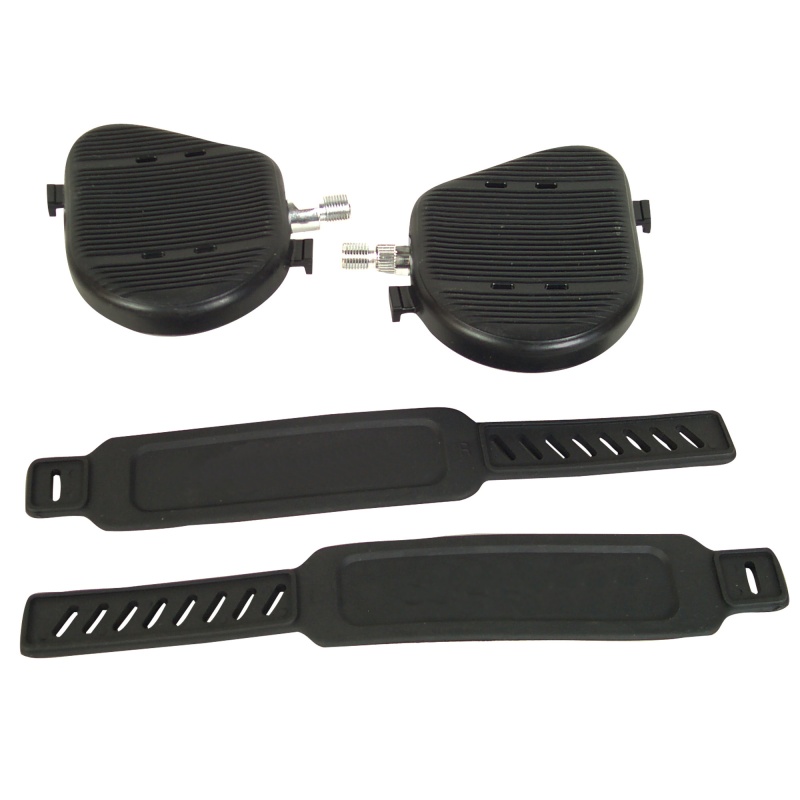 Bike Pedals, Set With Straps, 1/2" Stairmaster