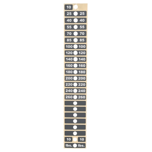 Weight Stack Labels, 260 Lbs, Lifefitness