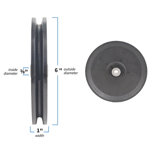 Cable Pulley 6" Diameter 3/8" Id - Premium Quality Fitness Equipment