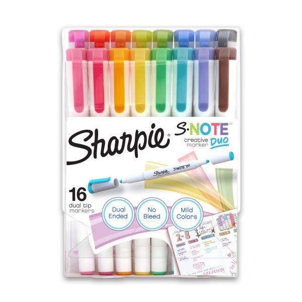 Crayola Signature Brush & Detail Dual-Tip Markers W/Tin 16/Pkg