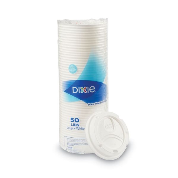 Dixie Dome Lids, For 12- To 16-Oz Cups, White, Case Of 500 Lids