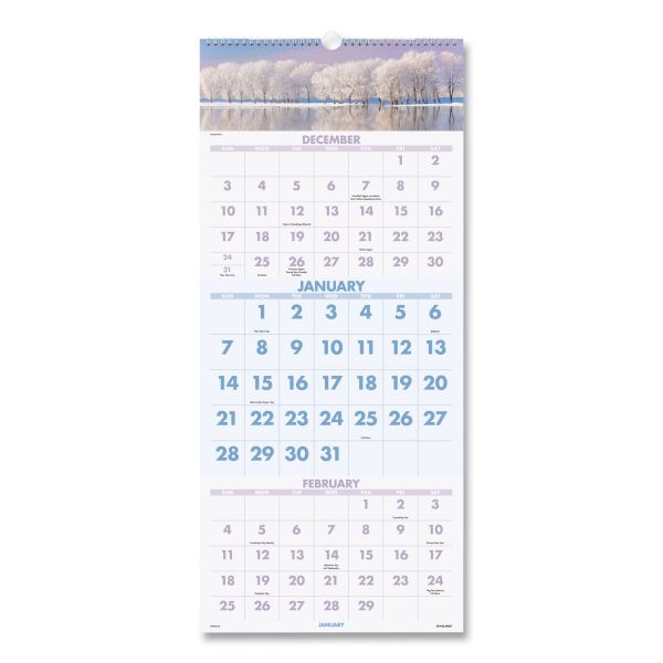At-A-Glance Scenic Three-Month Wall Calendar, Scenic Landscape Photography, 12 X 27, White Sheets, 14-Month (Dec To Jan): 2023 To 2025