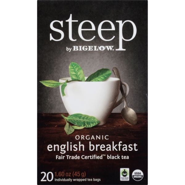 Bigelow Steep Tea, English Breakfast, 1.6 Oz Tea Bag, 20/Box