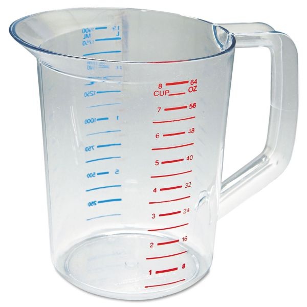 Rubbermaid Commercial Bouncer Measuring Cup, 2Qt, Clear