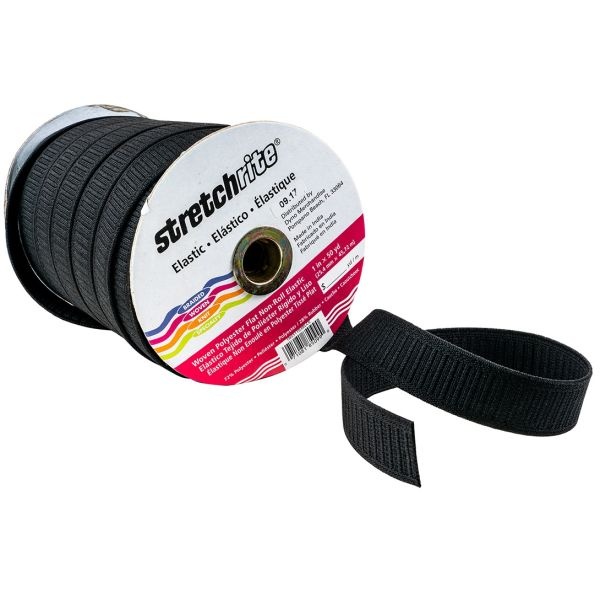 Stretchrite Flat Non-Roll Polyester Woven Elastic 1"X50yd