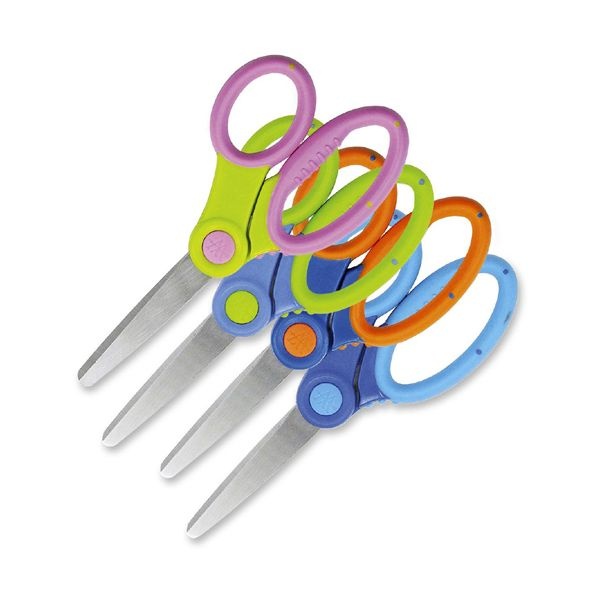 Westcott Ultra Soft Handle Scissors W/Antimicrobial Protection, Rounded Tip, 5" Long, 2" Cut Length, Randomly Assorted Straight Handle