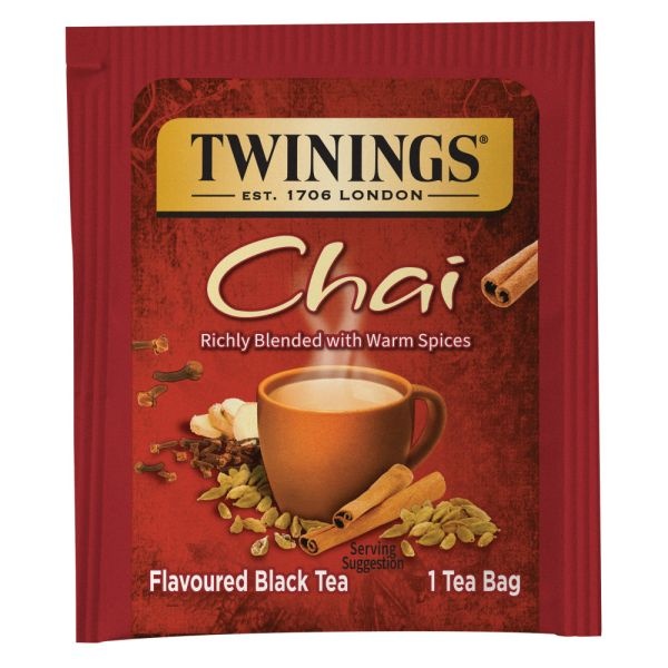 Twinings Of London Chai Tea Bags, 1.76 Oz, Carton Of 25
