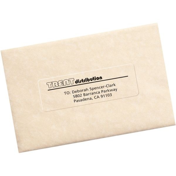 Avery Matte Address Labels With Sure Feed Technology, 5662, Rectangle, 1-1/3" X 4", Clear, Pack Of 700 Labels