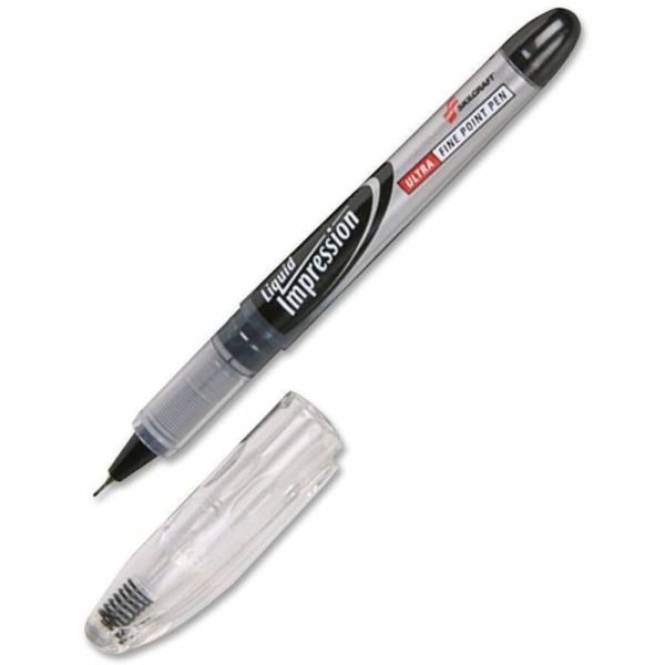 Skilcraft Liquid Impressions Markers, Extra Fine Point, Black, Pack Of 12 (Abilityone 7520-01-519-4373)