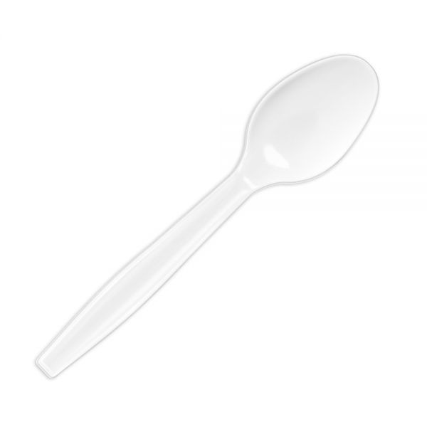 Highmark Plastic Utensils, Medium-Size Spoons, White, Box Of 1,000 Spoons