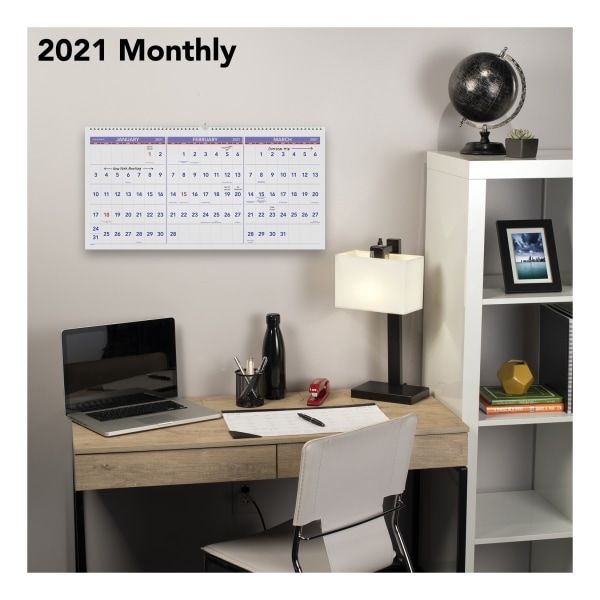 At-A-Glance Horizontal-Format Three-Month Reference Wall Calendar, 23 1/2 X 12, 2022 To 2024 Calendar