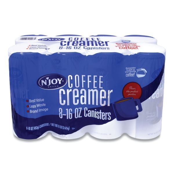 N'joy Non-Dairy Coffee Creamer, 16 Oz Canister, 8/Carton