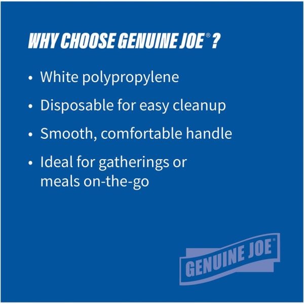 Genuine Joe Individually Wrapped Knife - 1 Piece(S) - 1000/Carton - Knife - 1 X Knife - Disposable - White