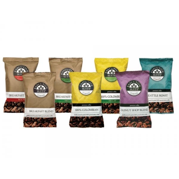 Executive Suite Coffee Single-Serve Coffee Packets, Medium Roast, Breakfast Blend, Carton Of 42
