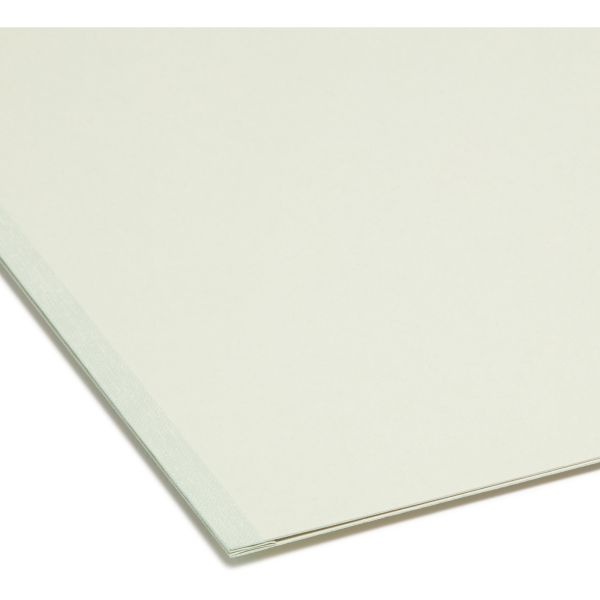 Smead Pressboard Top-Tab Folders, 1/3 Cut, 14 3/4" X 9 1/2", Gray/Green, Pack Of 25
