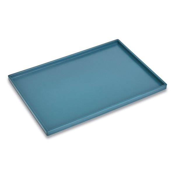 Tru Red Slim Stackable Plastic Tray, 6.85 X 9.88 X 0.47, Teal