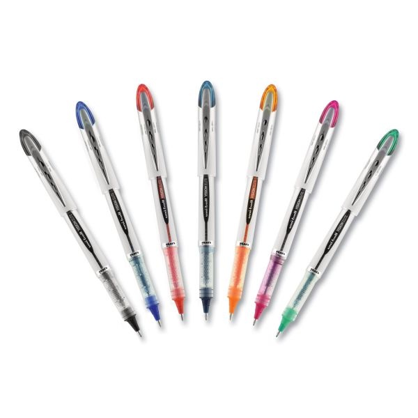Uniball Vision Elite Hybrid Gel Pen, Stick, Bold 0.8 Mm, Blue Ink, White/Blue/Clear Barrel