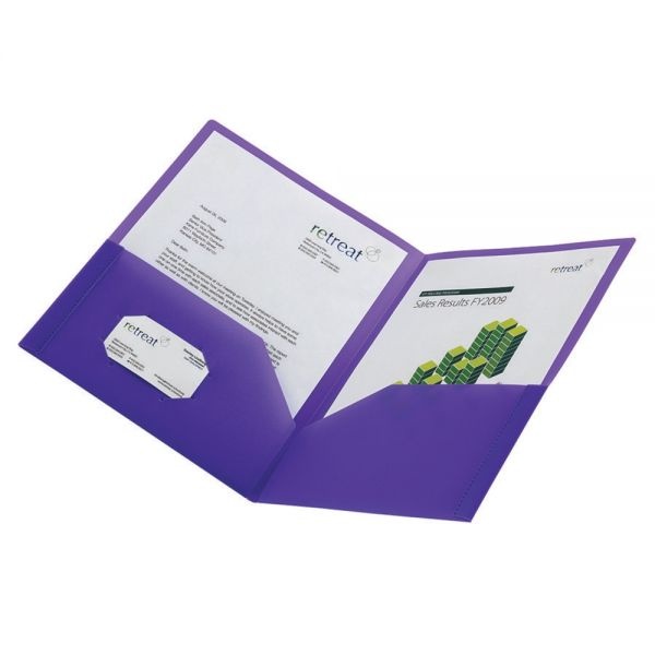 School-Grade 2-Pocket Poly Folder, Letter Size, Purple