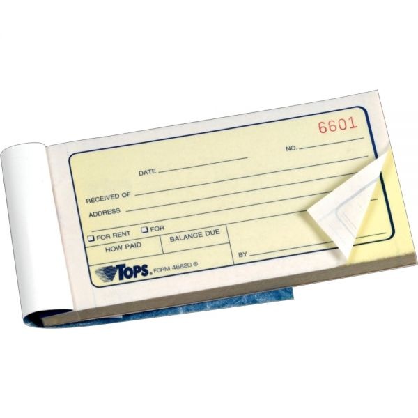 Tops Money And Rent Receipt Books, Two-Part Carbonless, 2.75 X 4.78, 1/Page, 250 Forms