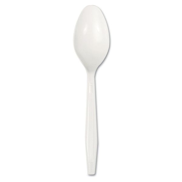 Boardwalk Mediumweight Polystyrene Cutlery, Teaspoon, White, 100/Box