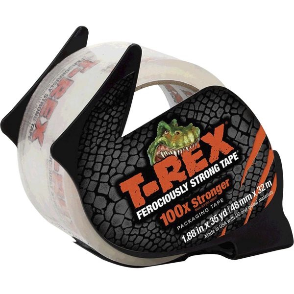 T-Rex Packaging Tape, 1.88" Core, 1.88" X 35 Yds, Crystal Clear, 4/Pack