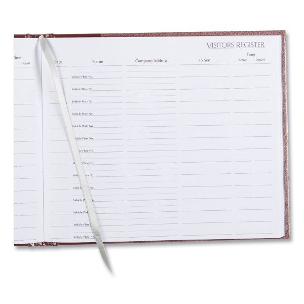 National Hardcover Visitor Register Book, Burgundy Cover, 9.78 X 8.5 Sheets, 128 Sheets/Book