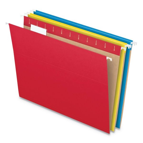 Oxford Color 1/5-Cut Hanging Folders, Letter Size, Assorted, Box Of 25