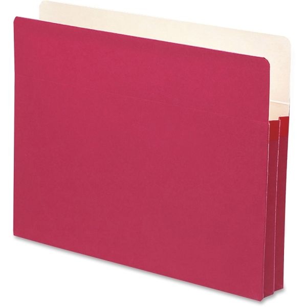 Smead Color File Pockets, Letter Size, 1 3/4" Expansion, 9 1/2" X 11 3/4", Red