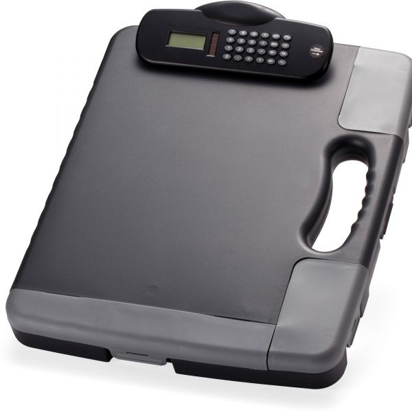 Officemate Portable Storage Clipboard Case W/Calculator, 11 3/4 X 14 1/2, Charcoal