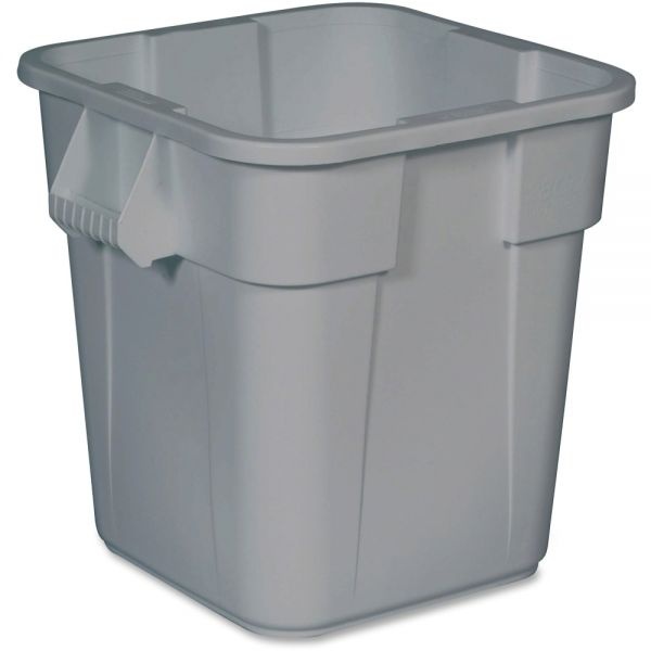 Rubbermaid Commercial Brute Container, Square, Polyethylene, 28Gal, Gray