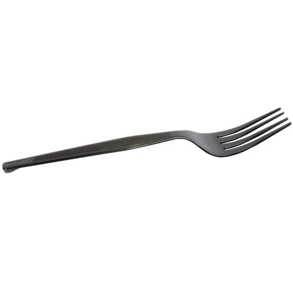 Dixie Plastic Cutlery, Heavy Mediumweight Forks, Black, 1,000/Carton
