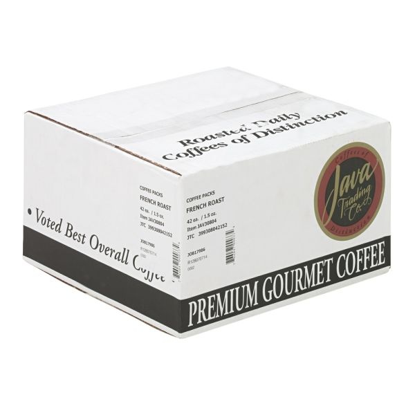 Distant Lands Coffee Portion Packs, French Roast Flavor, Dark Roast, Each Pack Makes 6 Cups, French Roast, 42 Packs/Carton