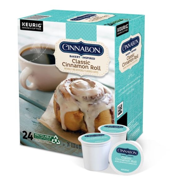 Cinnabon Coffee K-Cups, Classic Cinnamon Roll, Light Roast, 24 K-Cups