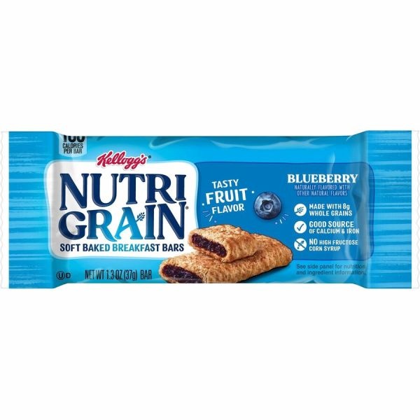 Kellogg's Nutri-Grain Bars, Blueberry, 1.3 Oz, Box Of 16