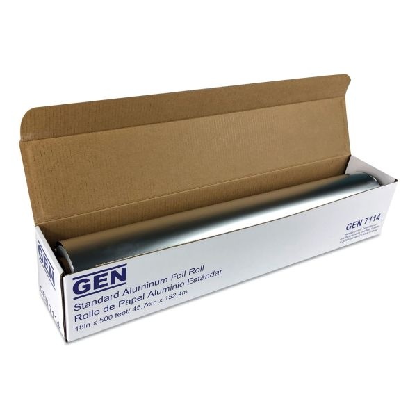 Gen Standard Aluminum Foil Roll, 18" X 500 Ft